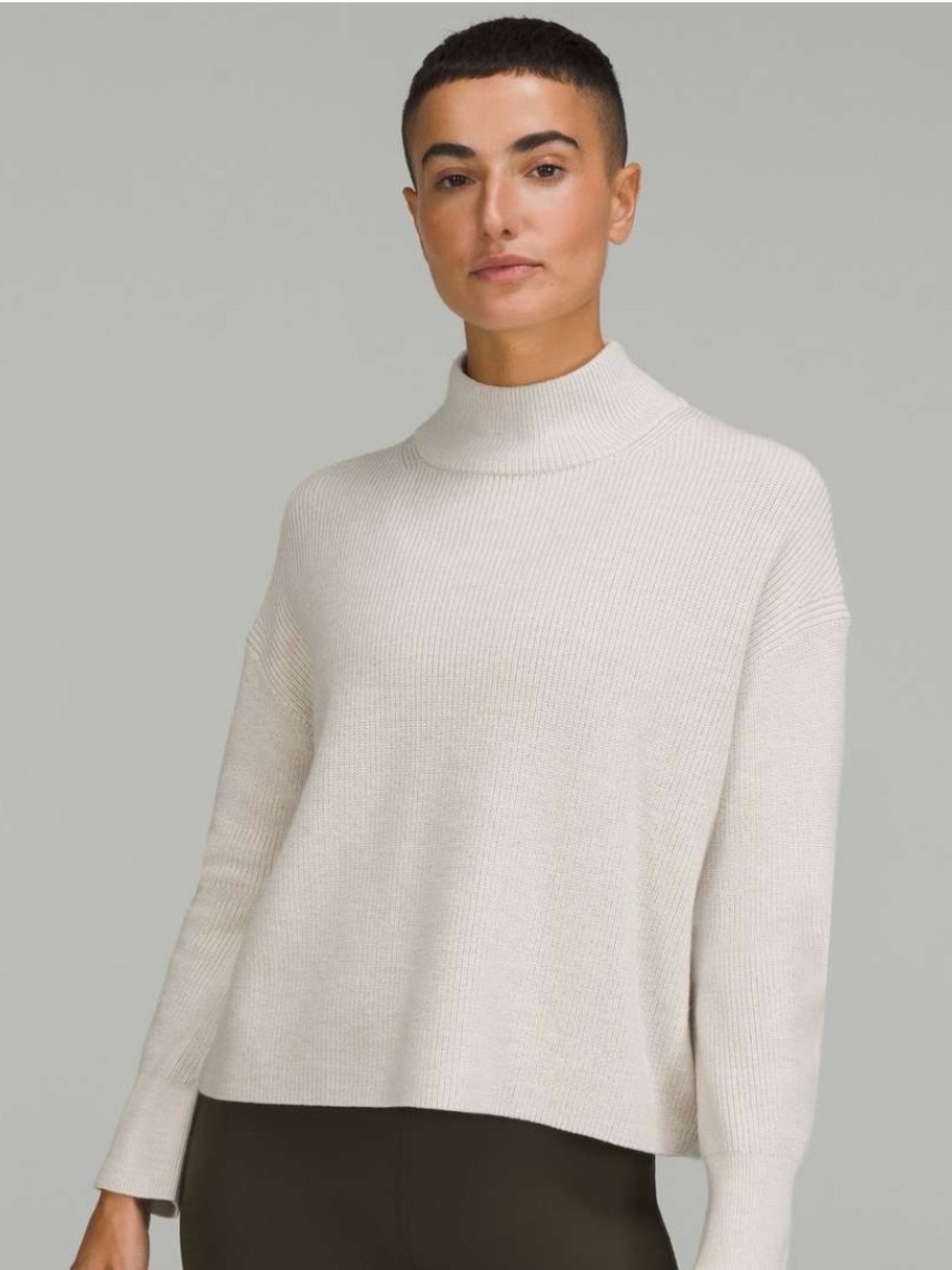lululemon athletica Cream Mock Neck Sweater